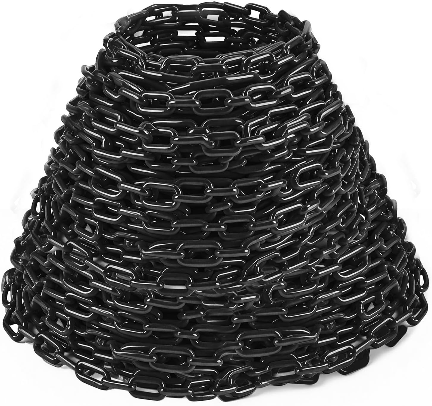 Black Plastic Chain for Safety Barriers - 100Ft Durable Links