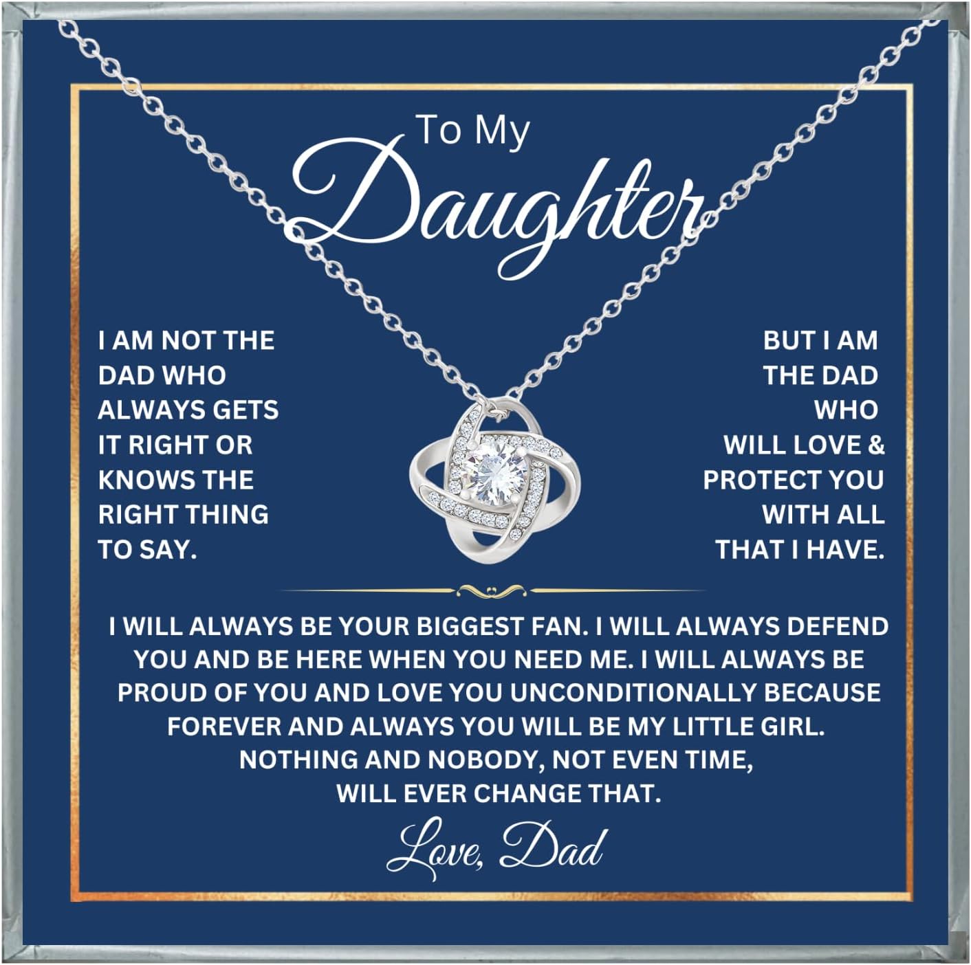 To My Daughter Necklace From Dad - Heartfelt Jewelry Gift