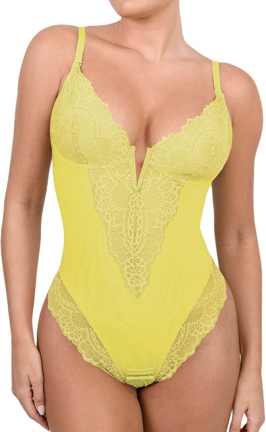 Popilush Shapewear Bodysuits for Women with Lace Corset Design