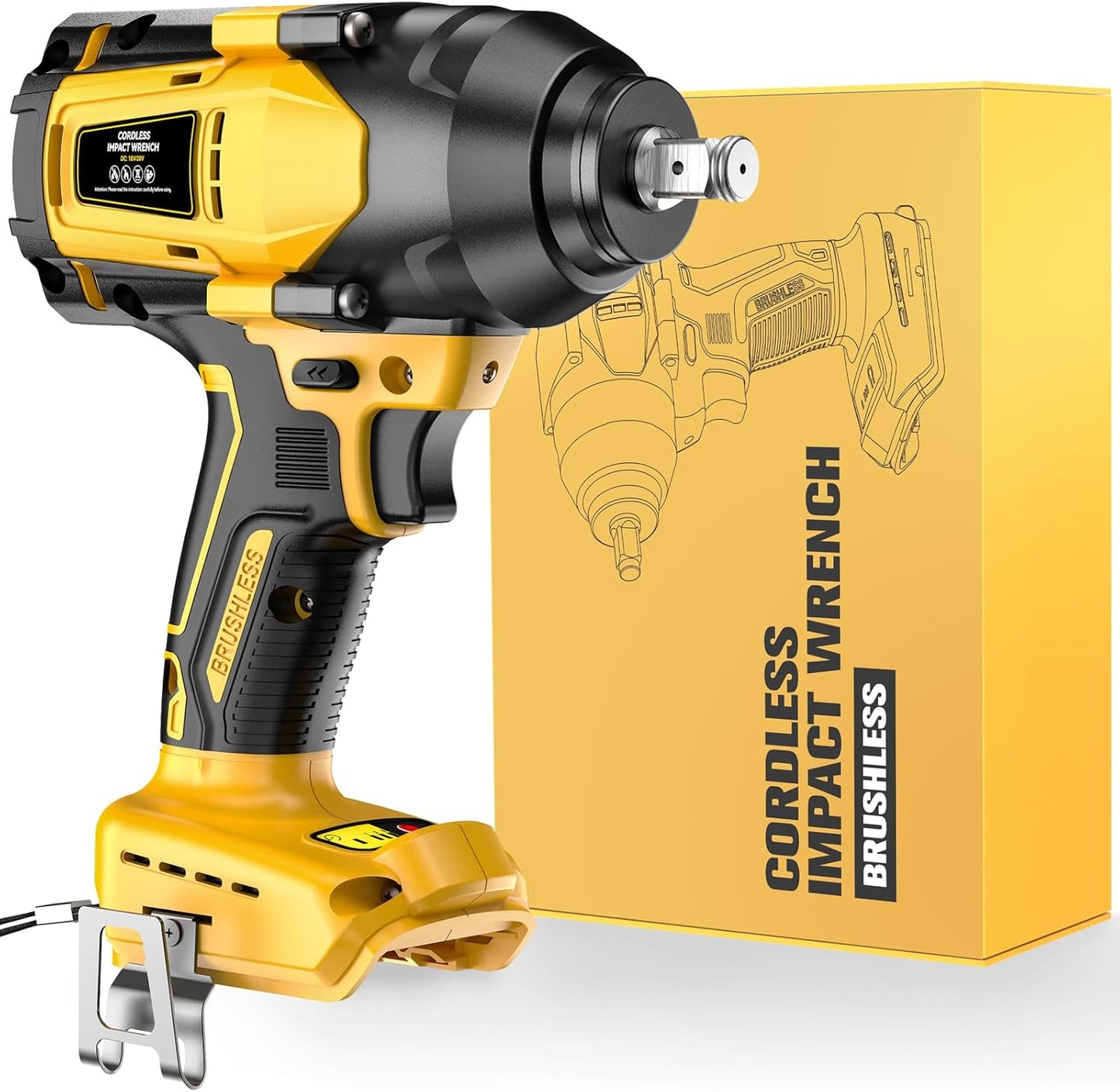 Powerful 1/2 Inch Impact Wrench for De-Walt 20V MAX Battery