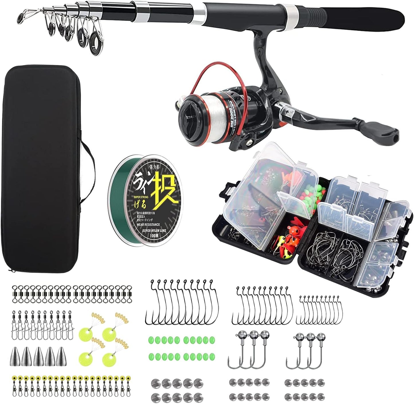 Ultimate 145-pc Fishing Combo Set for High Speed Reeling