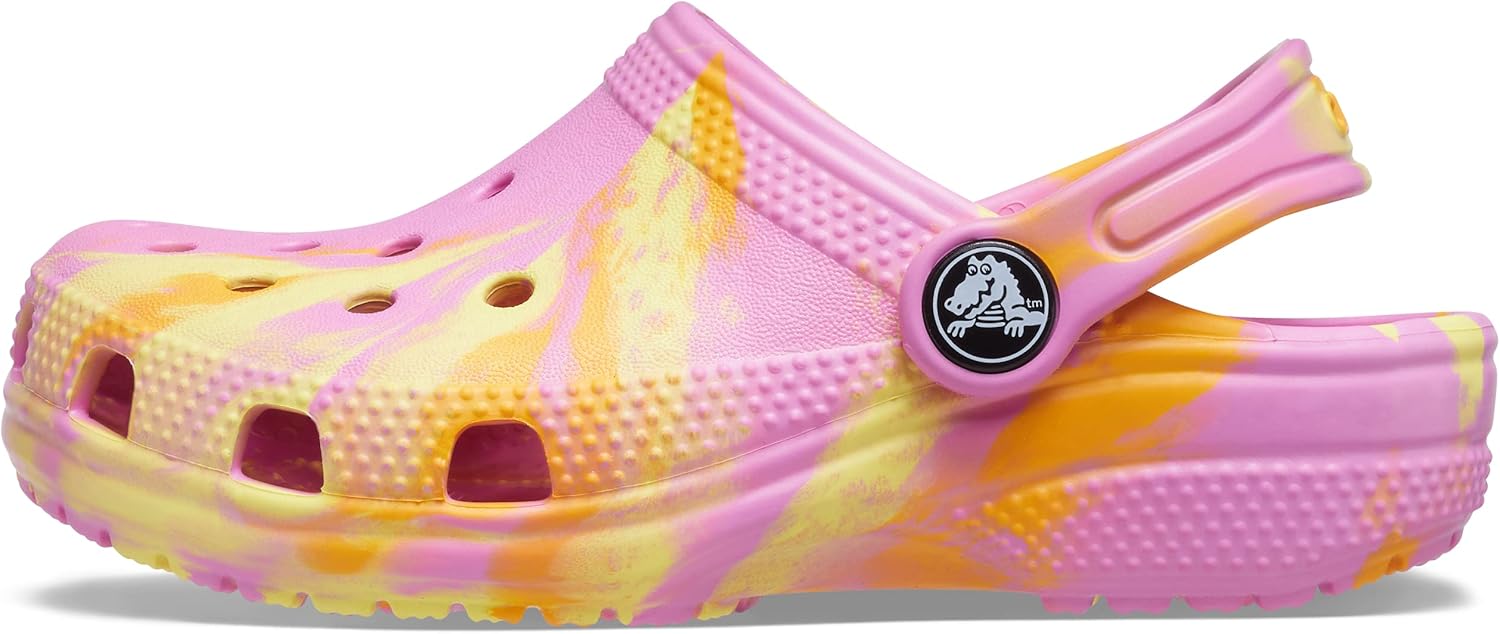 Crocs Kids' Classic Marbled Tie-Dye Clog for Fashionable Fun