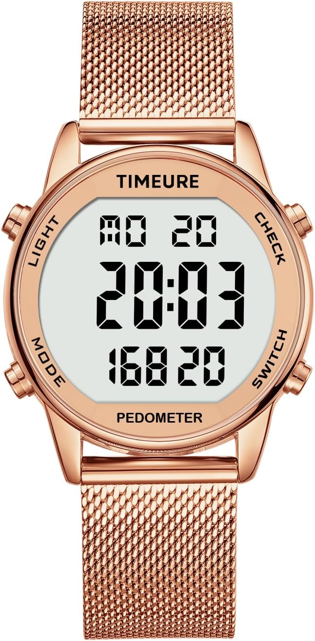Stylish Women's Step Counter Pedometer Watch with Bracelet