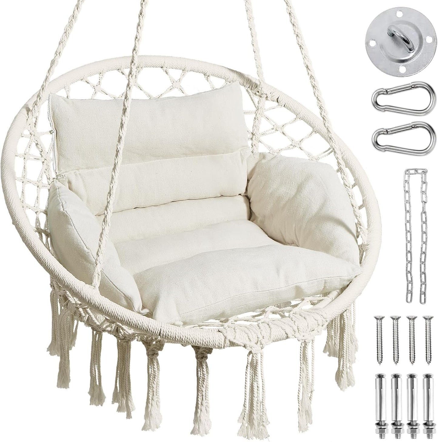 Greenstell Macrame Swing Chair: Comfort & Style, Indoors & Out!