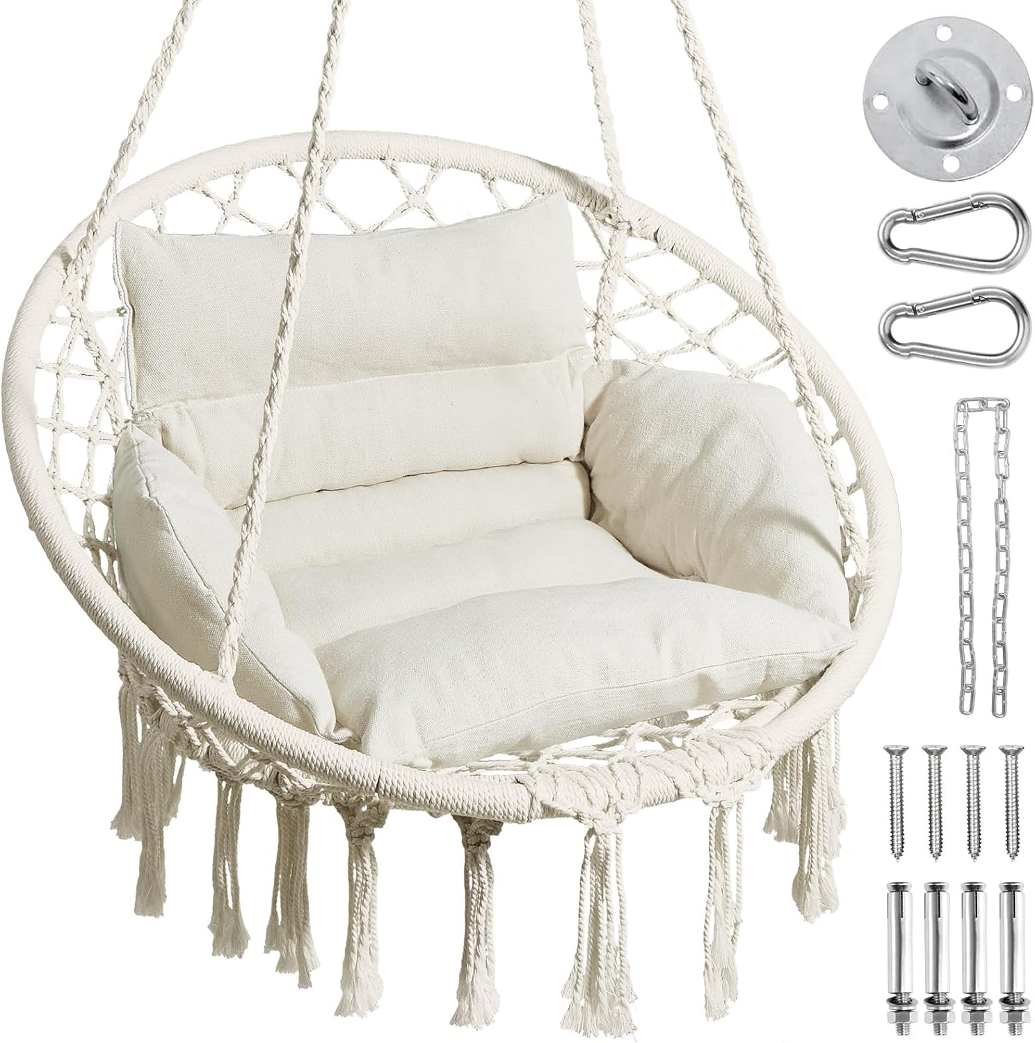 Greenstell Macrame Swing Chair: Comfort & Style, Indoors & Out!