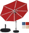 Solar 104 LED 11ft Patio Umbrella with Tilt and Crank - Fade-Free