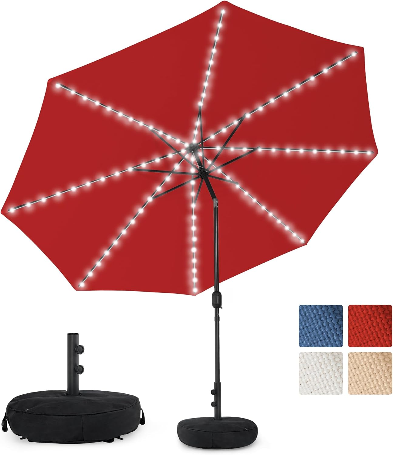 Sundale Outdoor Solar 11 ft Patio Umbrella with LED Lights