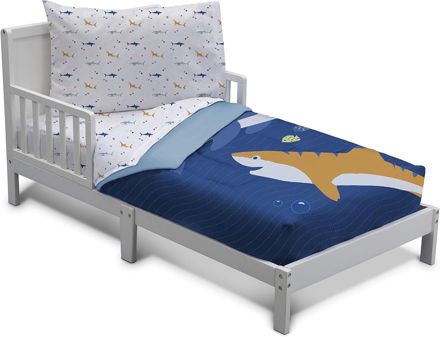 Delta Children 4 Piece Toddler Bedding Set - Blue Shark Design
