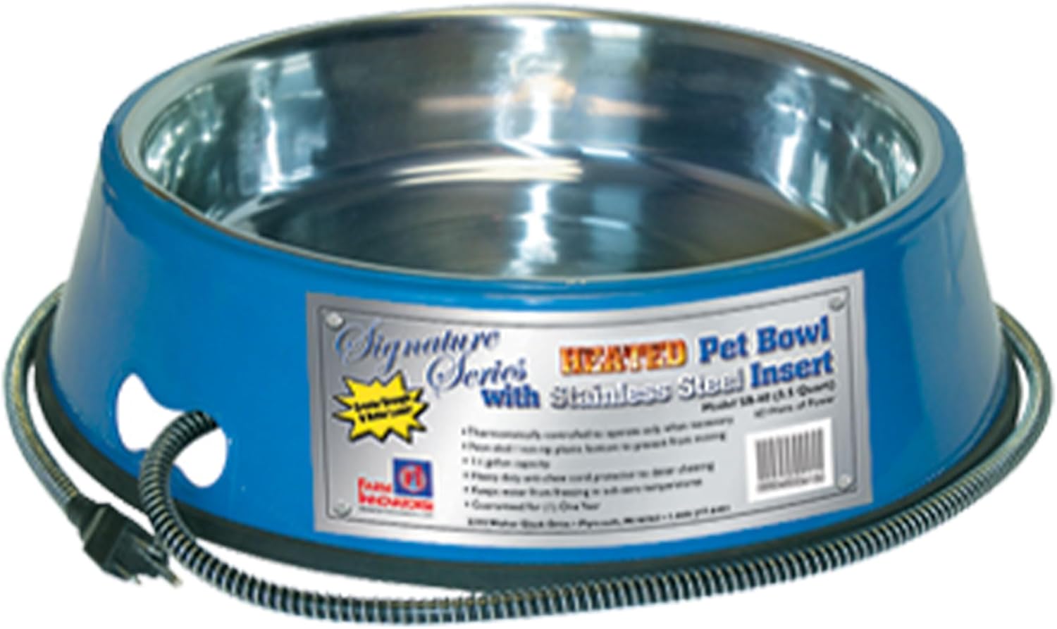 Farm Innovators Heated Pet Water Bowl for Dogs & Cats - 5.5 Quart