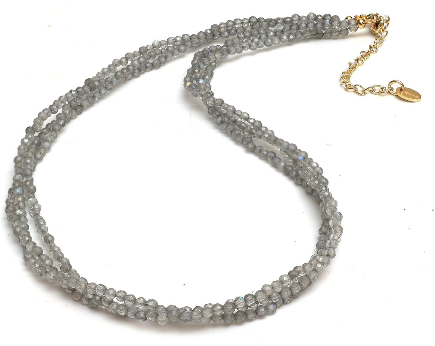 Multi Layered Beaded Necklace with Natural Labradorite Beauty