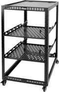 TECMOJO 20U Open Frame Network Rack - Mobile 4-Post Server Rack