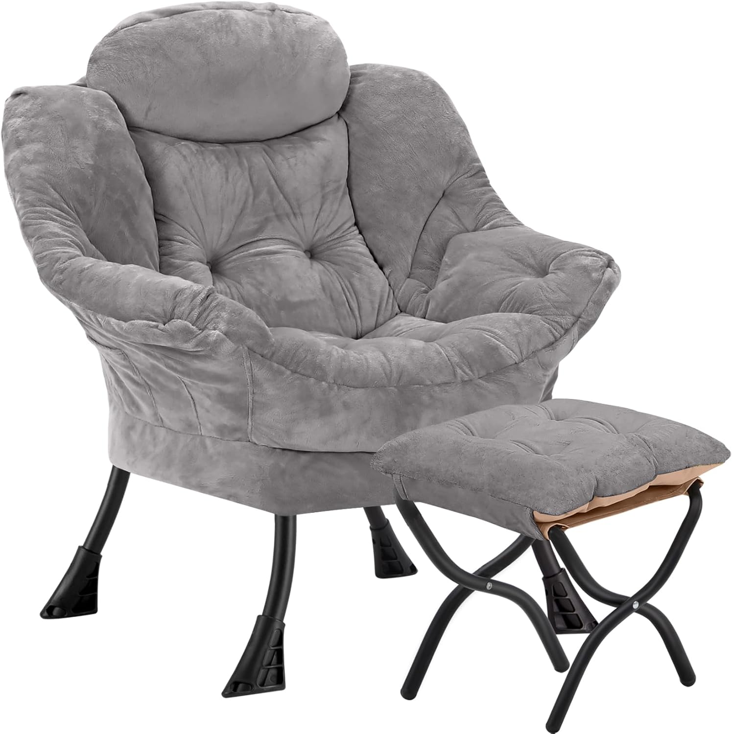 Lazy Chair with Folding Ottoman for Living Room and Office