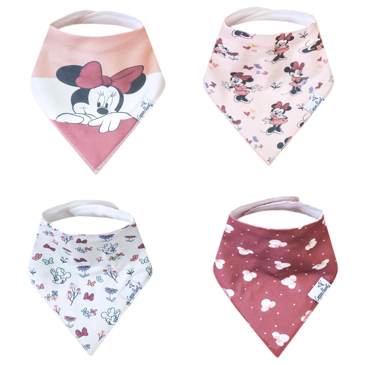 Copper Pearl Minnie Mouse Baby Drool Bibs Set