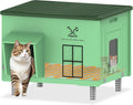 Large Heated Cat House for Outside - Weatherproof Elevated Shelter