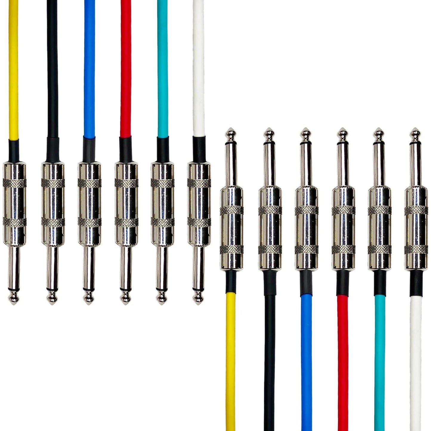 AxcessAbles 6ft TS 1/4-Inch Guitar Amp Patch Cables - 6 Pack