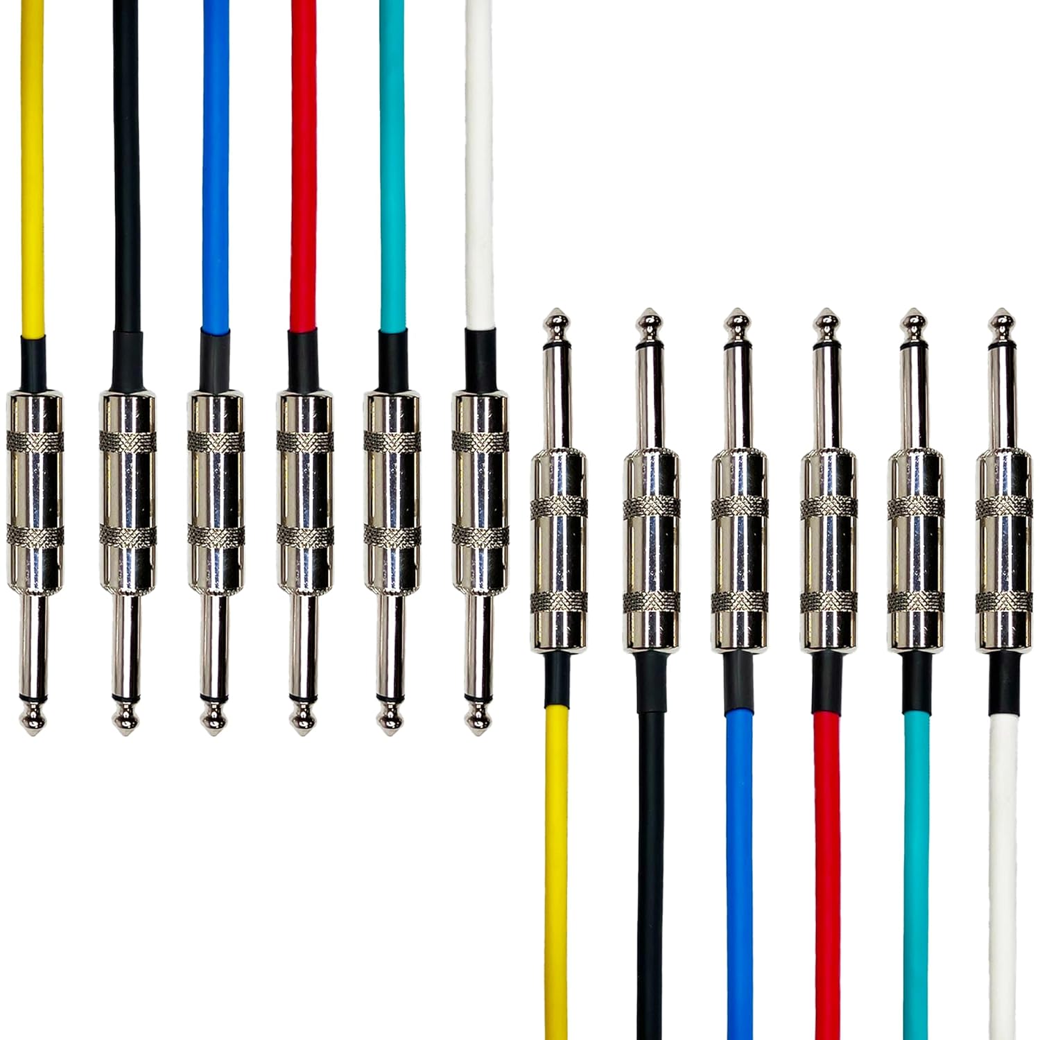 AxcessAbles 6ft TS 1/4-Inch Guitar Amp Patch Cables - 6 Pack