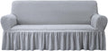 Sofa Slipcover Grey 3 Seater - Easy Fitted High Stretch Protector