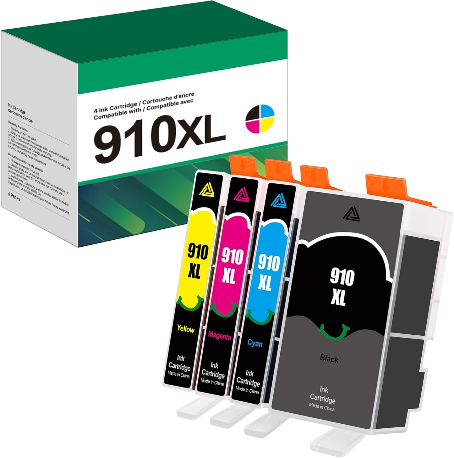 910XL Ink Cartridges for HP Printers - High Yield Combo Pack