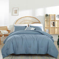 Dusty Blue Comforter Set King Size - Lightweight All-Season Comfort