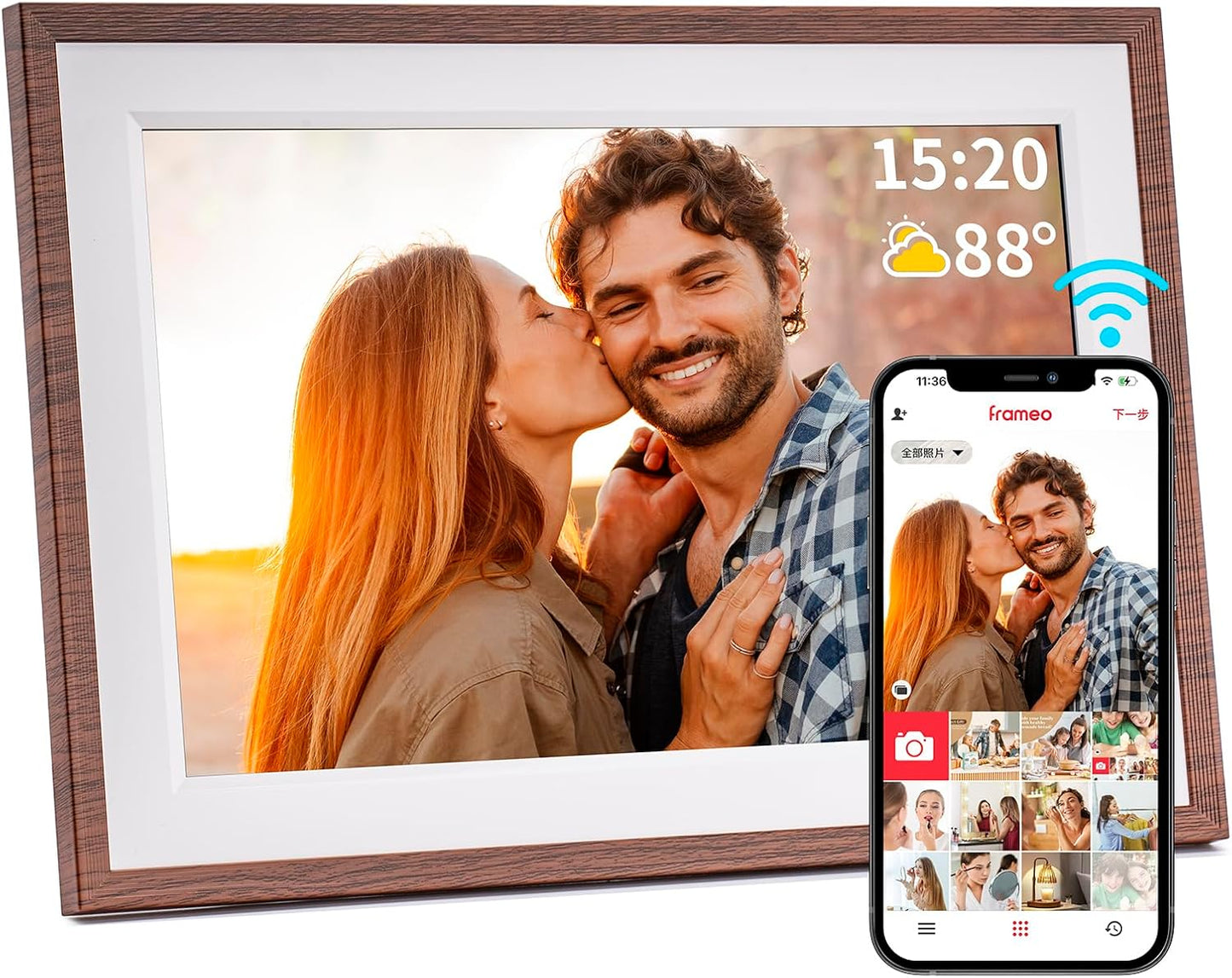 Frameo 10.1 Inch WiFi Digital Picture Frame with 32GB Storage