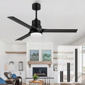Ceiling Fans with Lights 52 in Black Ceiling Fan with Remote - Quiet