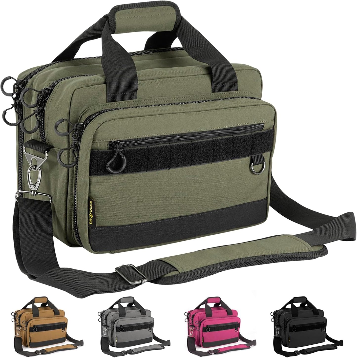 Durable Range Bag for Handguns and Ammo with Lockable Zippers