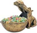 Hippo Statue Candy Dish - Resin Hippo Key Bowl for Entryway