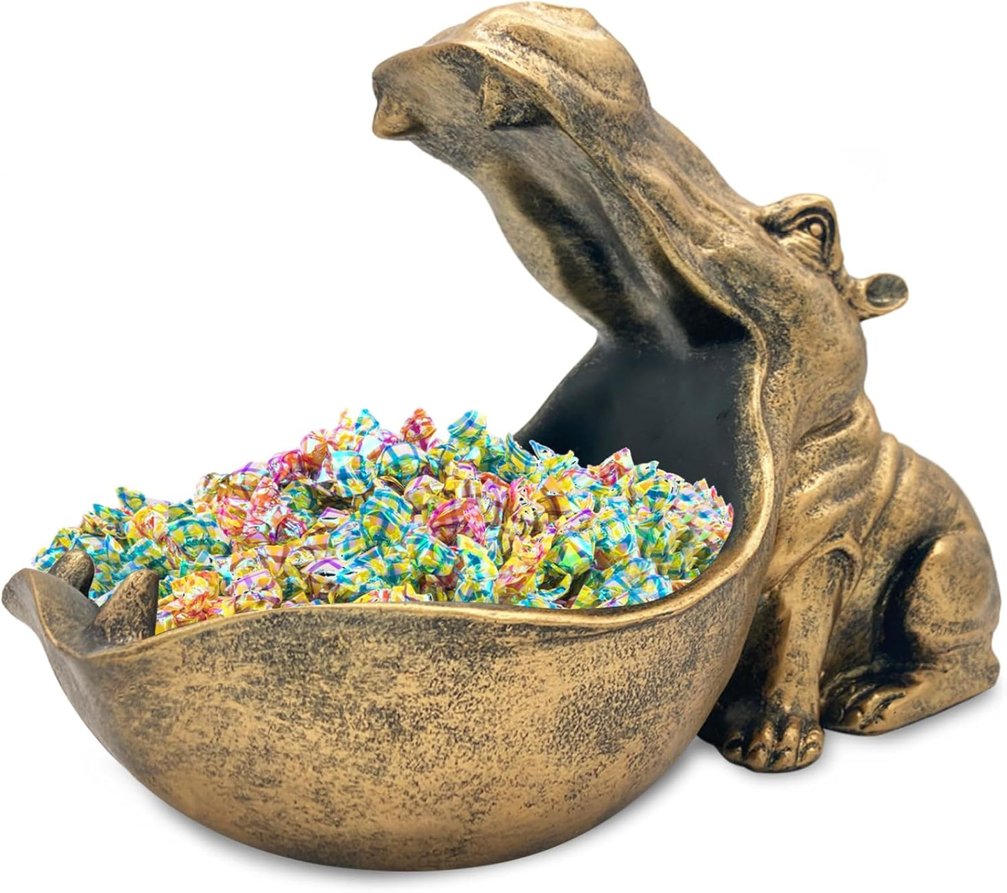 Aboxoo Hippo Statue Candy Dish for Home and Office Decor