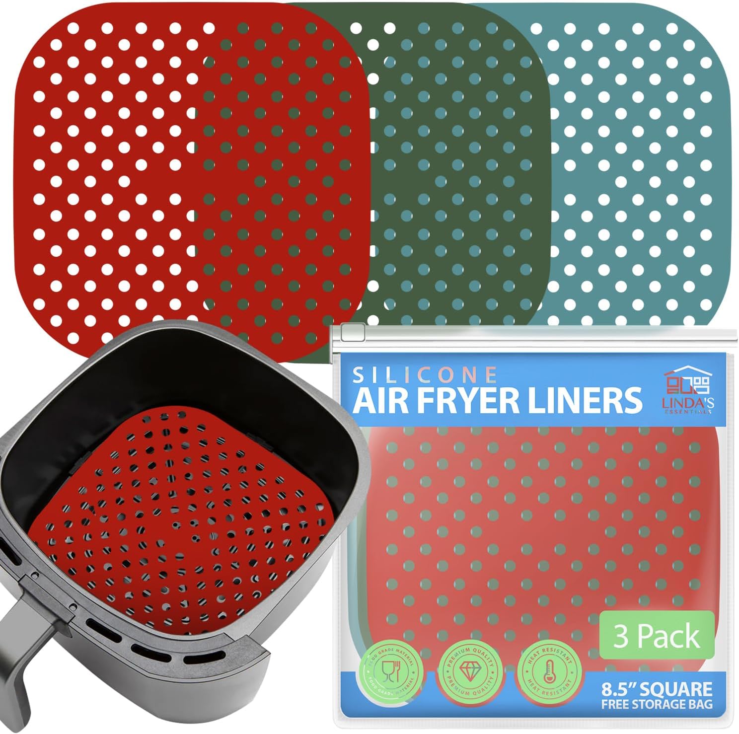 Non-Stick Air Fryer Liners - Quick Clean + Recipes! Linda's Essentials