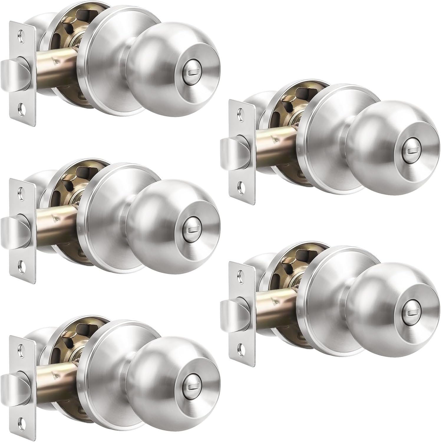 Probrico Round Door Knob Set for Bathroom and Bedroom Privacy