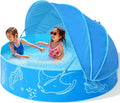 Foldable Kiddie Pool with Canopy 47in - Portable Shaded Water Play