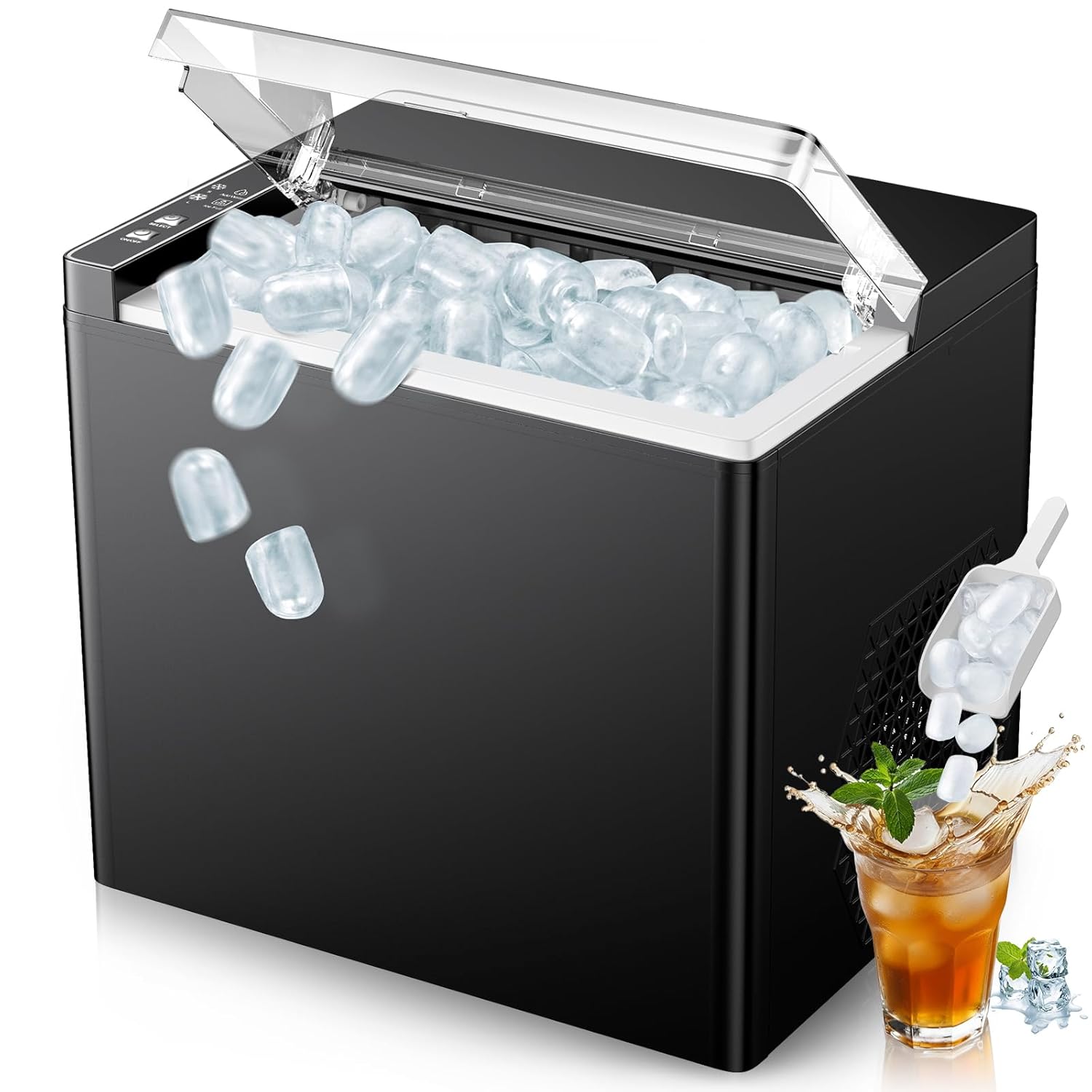 Portable Ice Maker for Home Kitchen - 9 Ice Cubes in 6 Mins