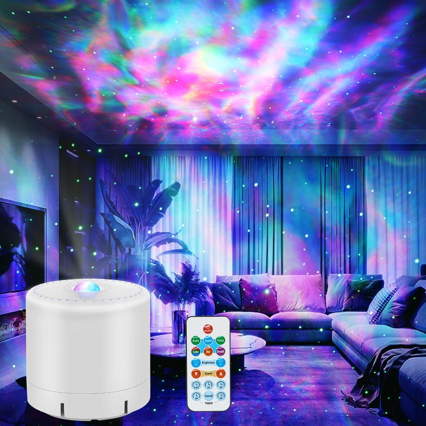 HERHOTER Galaxy Projector - Remote Control Timer