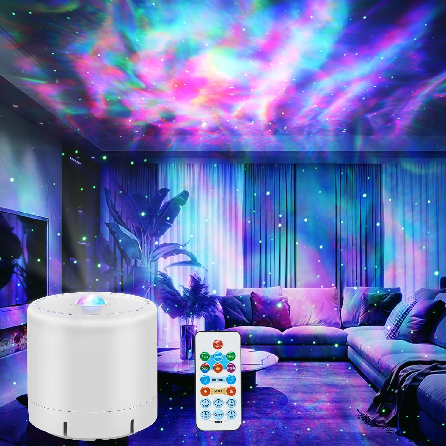 HERHOTER Galaxy Projector - Remote Control Timer
