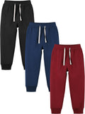 Resinta 3/4 Pack Boys Fleece Lined Jogger Sweatpants - Cozy Fit