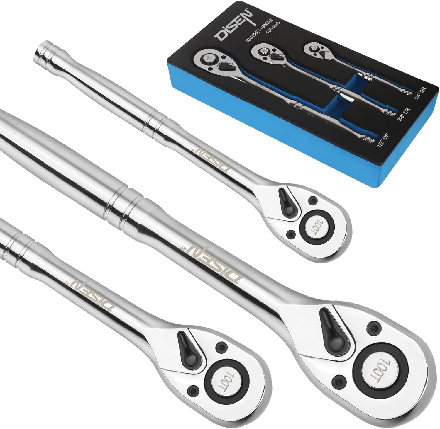DISEN 3-Piece Standard Ratchet Set for Precision Tasks
