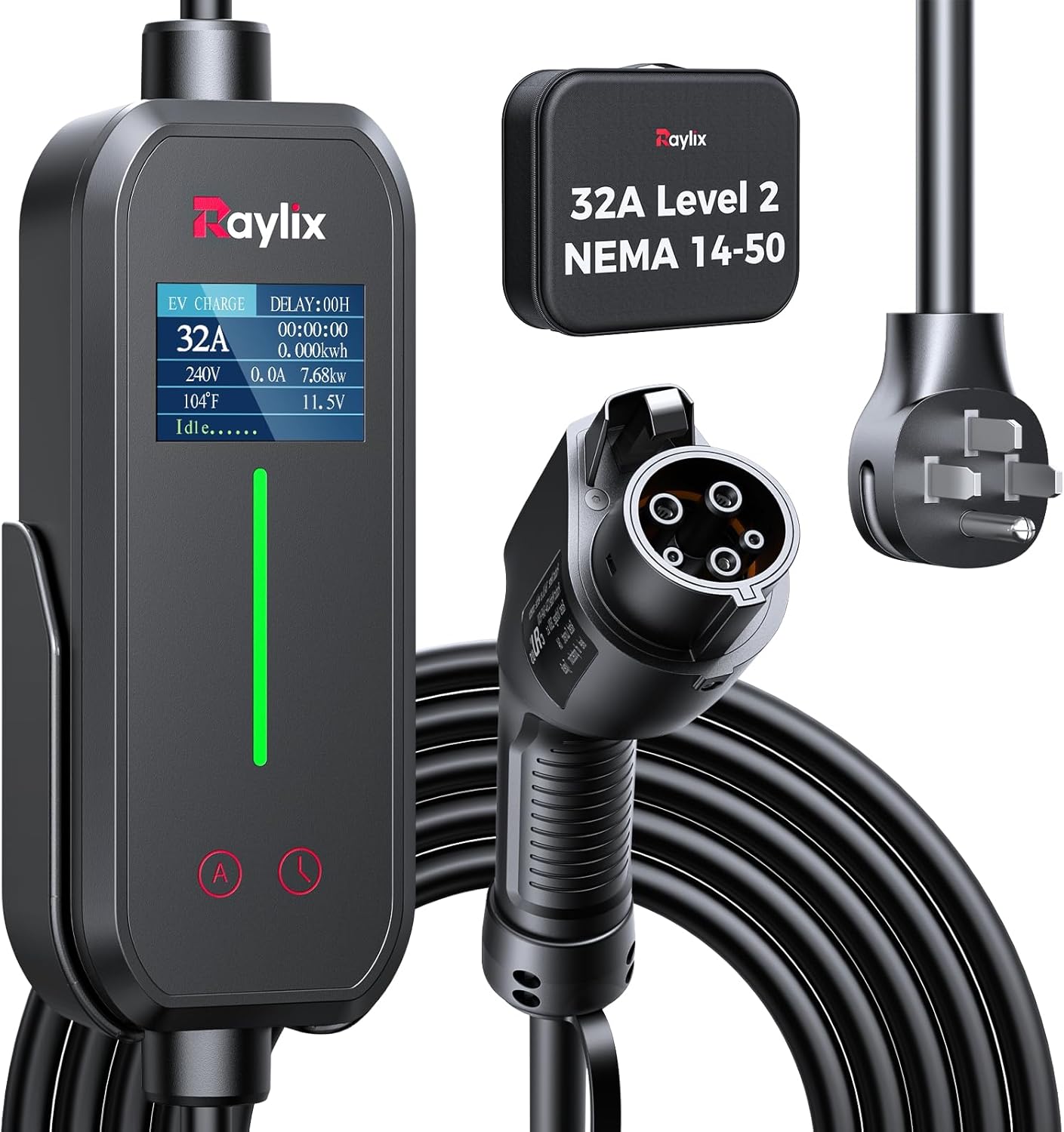 Raylix 32A Level 2 EV Charger: Fast, Portable, and Reliable