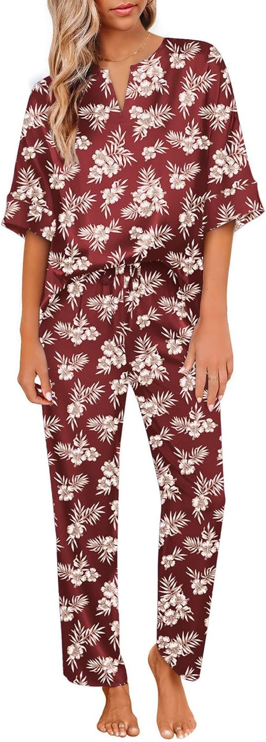 Ekouaer Satin Pajama Set for Women - Luxurious Silk Loungewear