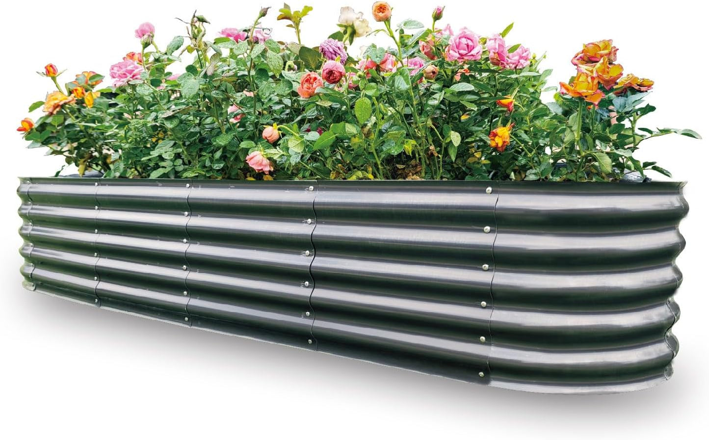 Gardmax Galvanized Raised Garden Bed for Vegetables and Flowers