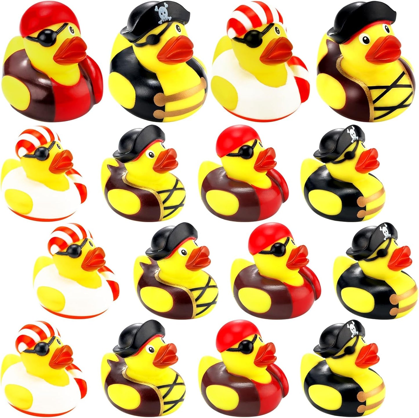 48 Pcs Mini Pirate Rubber Ducks for Fun Bath and Party Decor