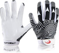 Youth Football Gloves Kids Silicone Grip Receiver Gloves - Sticky Fit