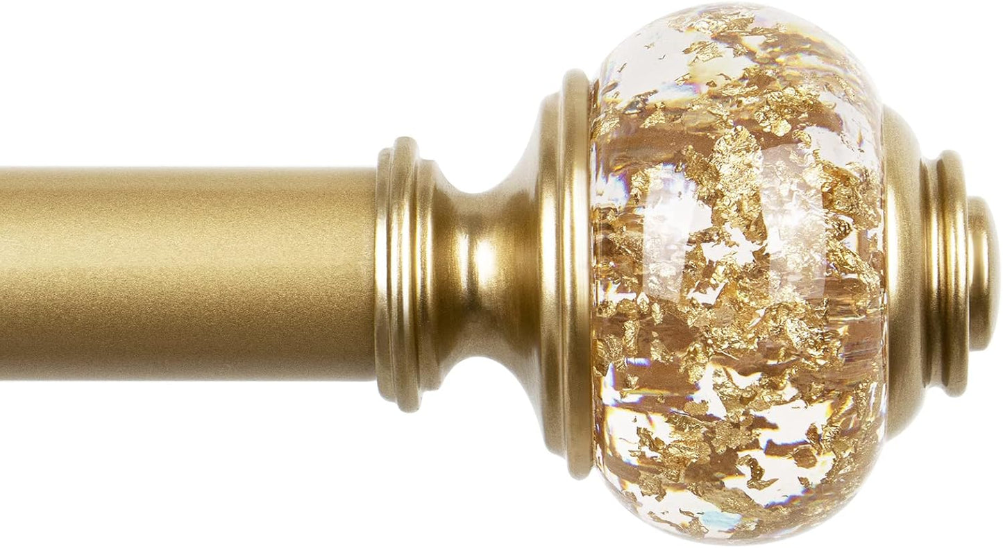 1 Inch Gold Curtain Rods for Windows 140 to 195 Inches Long