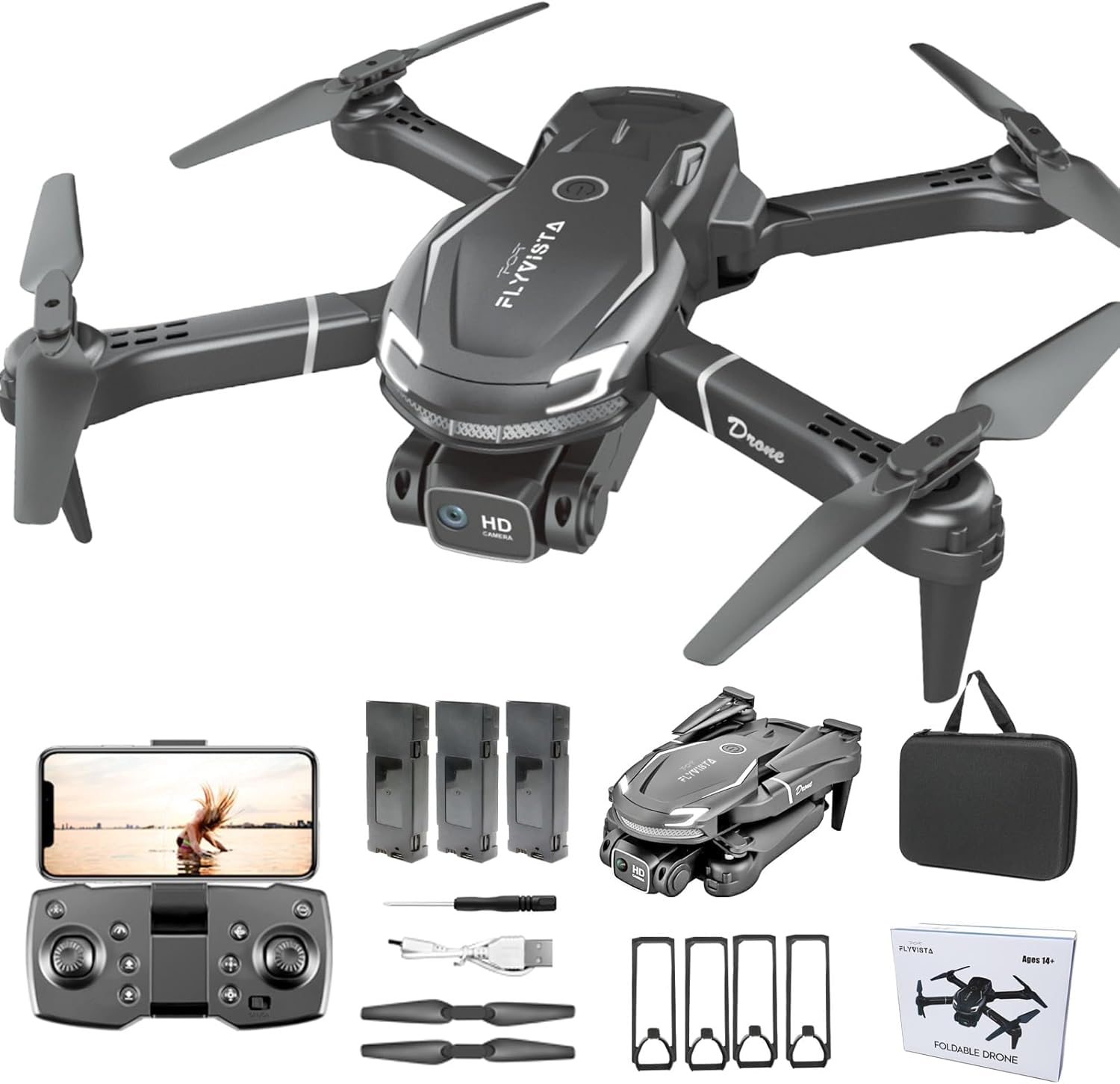 Ultimate Mini Drone: HD Camera, 3 Batteries, Easy Controls!