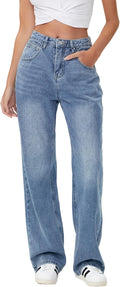 HDLTE Baggy Stretchy Jeans High Waisted Wide Leg Jeans for Women
