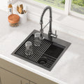 Black Bar Sink 18 in Drop In Stainless Steel - Compact Workstation