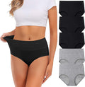 Womens Cotton Mid Waist Full Coverage Briefs - No Muffin Top Fit