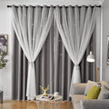 Star Curtains Blackout Curtains for Bedroom Kids Room - 108in Grey