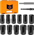 Topme Lug Nut Removal Tool 13-Piece Set - Reverse Spiral Extractors