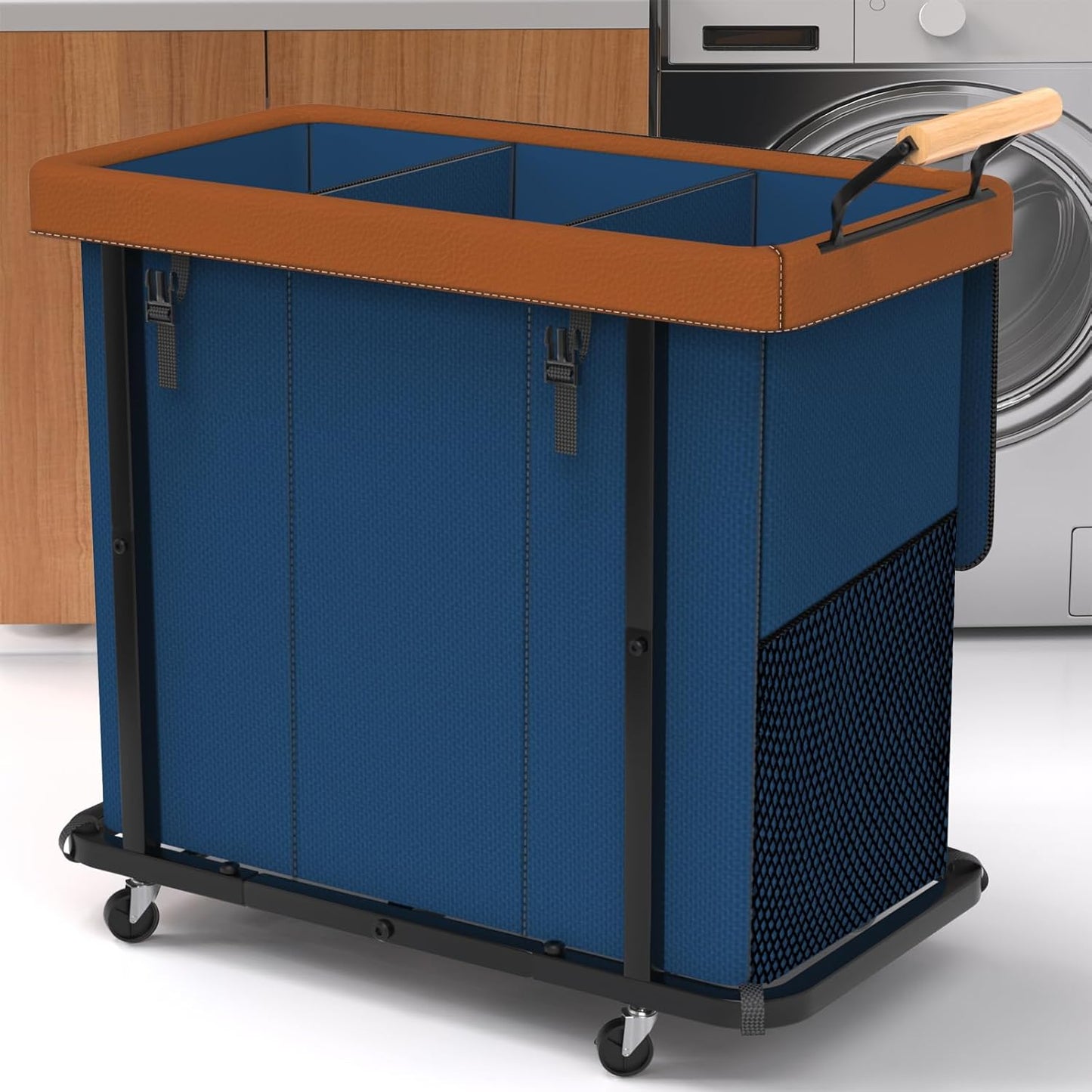230L Extra Large Fashion Laundry Sorter with Lid and Wheels