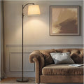 Fully Dimmable Floor Lamp with Linen Beige Shade - Adjustable